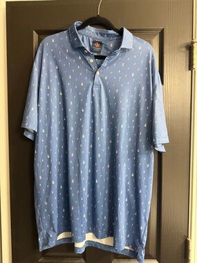 Sporto Light Blue Polo with Micro Print
